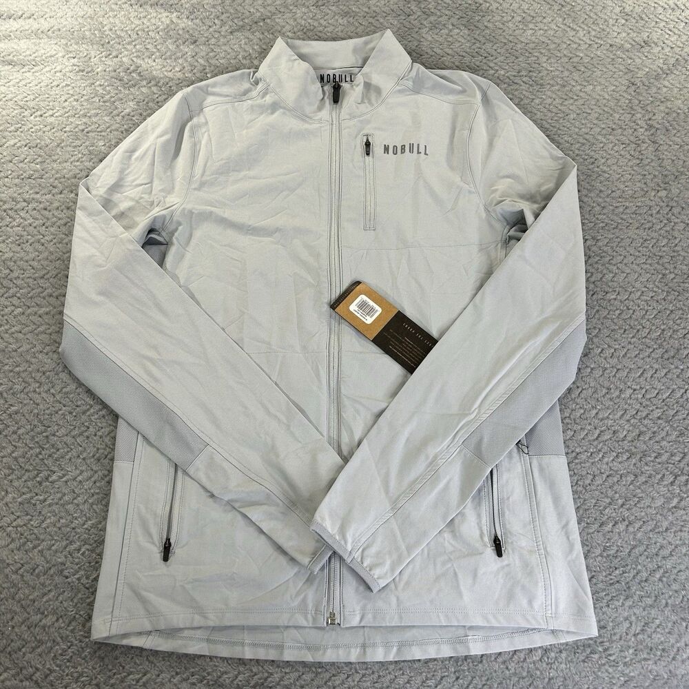 No Bull Jacket Mens Size Medium Gray Athletic Zip Up Lightweight Running NWT